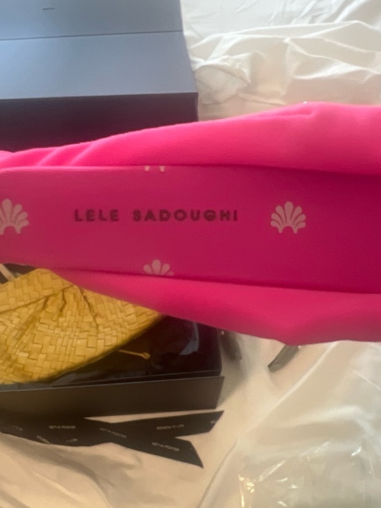 Lele Sadoughi Neon Pink Knotted Padded Headband